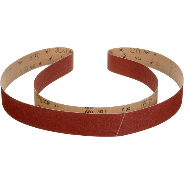 3M Abrasive Belt: 2" Wide, 132" Long, 60+ Grit, Aluminum Oxide 7010290632