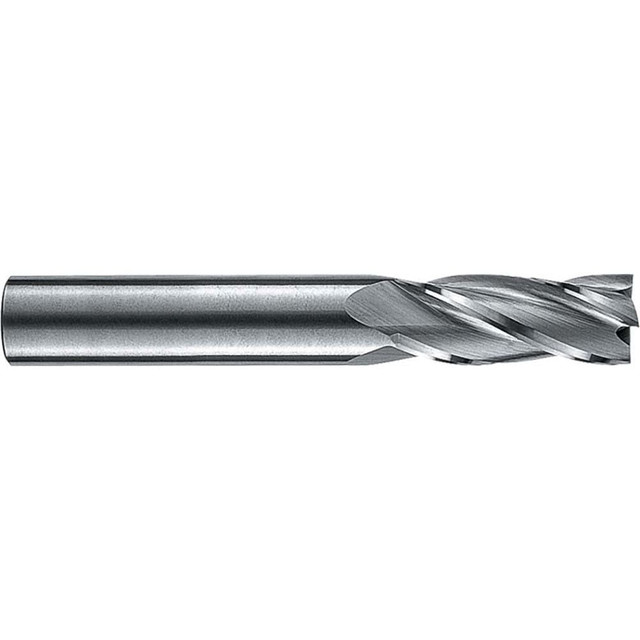 RobbJack NR-404-16 Square End Mill: 1/2'' Dia, 1'' LOC, 1/2'' Shank Dia, 3'' OAL, 4 Flutes, Solid Carbide