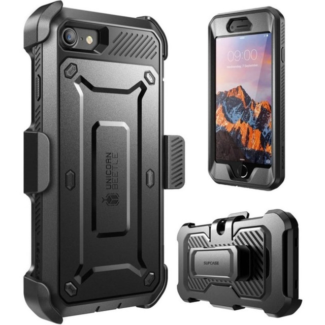 I BLASON LLC Supcase SUP-IP7-UBPRO-BK/BK SUP Unicorn Beetle Pro Carrying Case (Holster) iPhone 7 - Black - Drop Resistant, Dust Resistant Port, Debris Resistant Port, Bump Resistant, Scratch Resistant, Shock Absorbing, Impact Resistant, Shock Resista