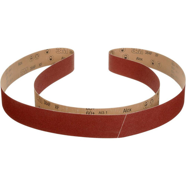 3M Abrasive Belt: 1/2" Wide, 24" Long, 180 Grit, Aluminum Oxide 7100141303