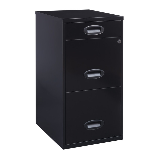 OFFICE DEPOT HID17575 Realspace 18inD SOHO 3-Drawer Organizer Vertical Letter-Size File Cabinet, Black