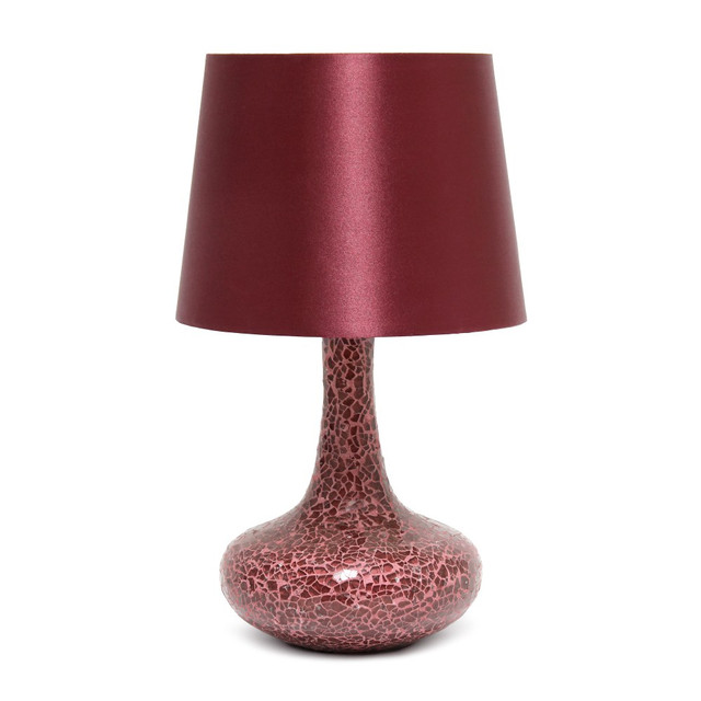 ALL THE RAGES INC Simple Designs LT3039-RED  Mosaic Table Lamp, 14 1/4inH, Red Shade/Red Base