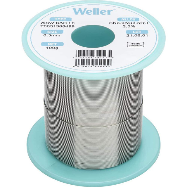 Weller T0051388499 Solder; Solder Type: Lead Free ; Material: Alloy ; Container Type: Spool ; Container Size: 100 g ; Minimum Melting Temperature: 422.6 ; Maximum Melting Temperature: 429.8