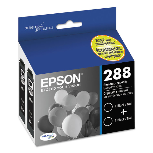 EPSON AMERICA, INC. T288120D2 T288120-D2 (288) DURABrite Ultra Ink, Black, 2/Pack