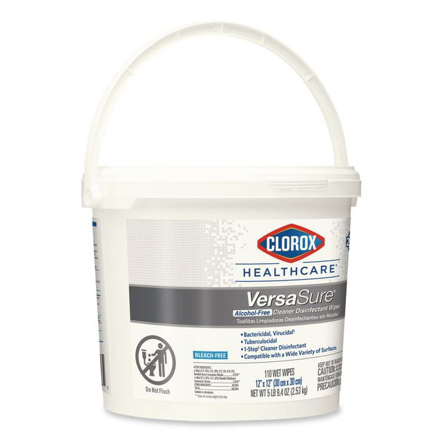CLOROX SALES CO. Healthcare® 31759 VersaSure Cleaner Disinfectant Wipes, 1-Ply, 12 x 12, Fragranced, White, 110/Bucket, 2 Buckets/Carton