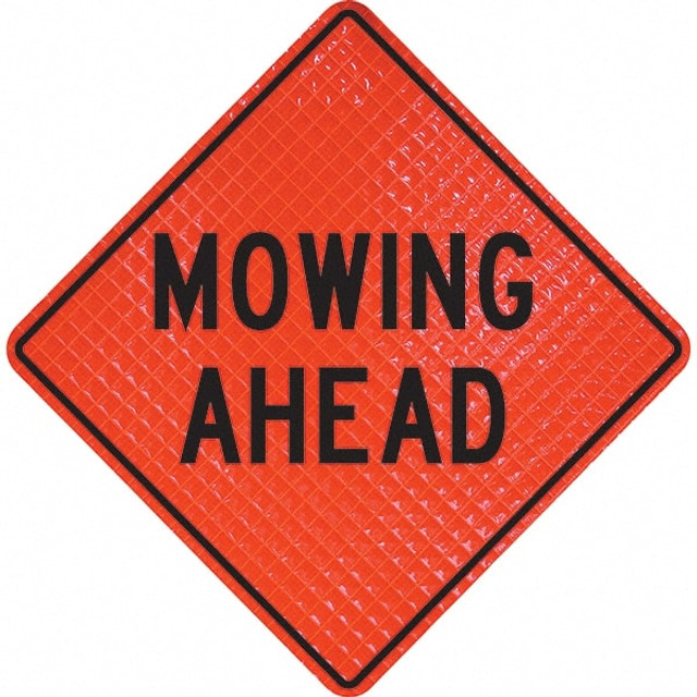 PRO-SAFE 07-800-4114-L Traffic Control Sign: Triangle, "Mowing Ahead"