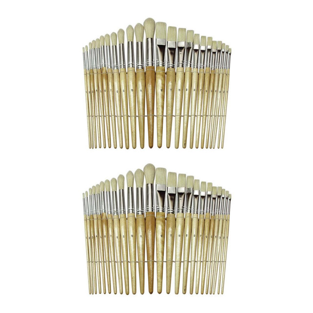 EDUCATORS RESOURCE CK-5172-2 Creativity Street Beginner Paint Brushes, Preschool Brush Set, Natural, 24 Brushes Per Pack, Set Of 2 Packs EDUCATORS RESOURCE CK-5172-2 Creativity Street Beginner Paint Brushes, Preschool Brush Set, Natural, 24 Brushes Per Pack, Set Of 2 Packs