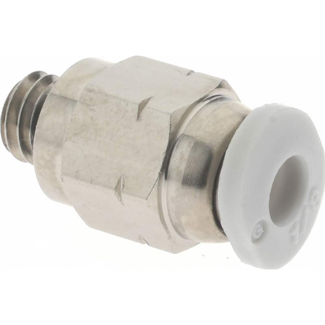 Norgren M24250110 Push-To-Connect Tube to Male & Tube to Male UNF Tube Fitting: Adapter, Straight, #10-32 Thread, 1/8" OD