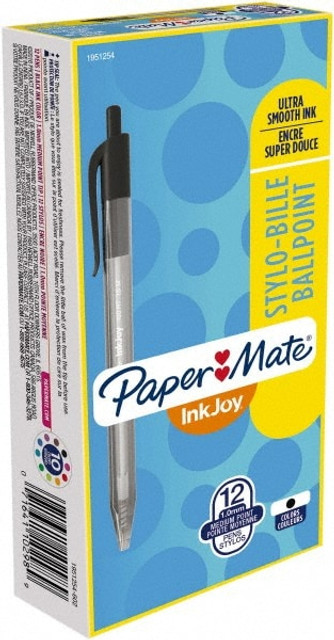 Paper Mate 1951254 Retractable Ball Point Pen: 1 mm Tip, Black Ink