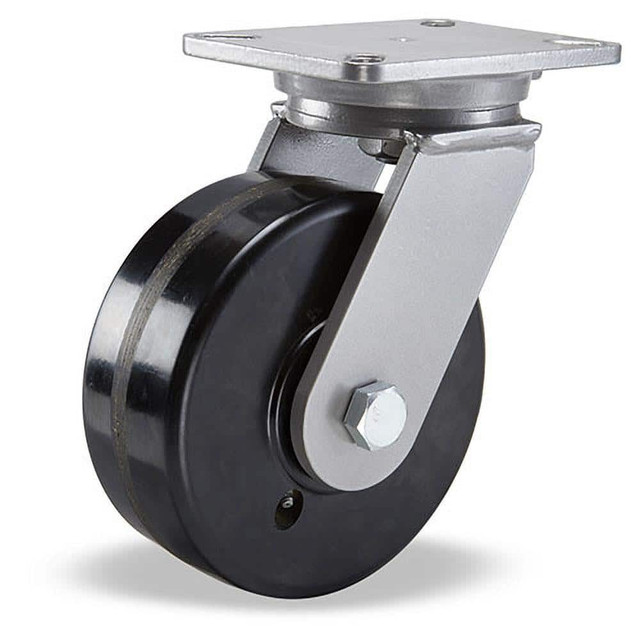 Hamilton S-CH-83PH Swivel Top Plate Caster: Phenolic, 8" Wheel Dia, 3" Wheel Width, 3,000 lb Capacity, 10-1/2" OAH