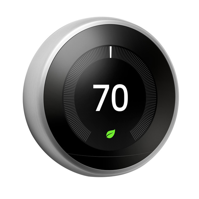 Nest 4522150 Google Nest Programmable Learning Thermostat with Temperature Sensor, 3rd Generation, Stainless Steel