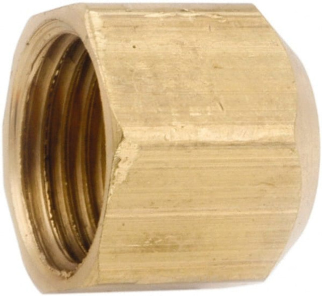 ANDERSON METALS 754040-05 Lead Free Brass Flared Tube Cap: 5/16" Tube OD, 45 ° Flared Angle