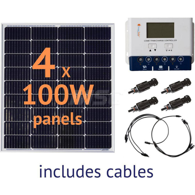 Grape Solar GS-400-KIT Solar Panels; Maximum Output Power (W): 400 ; Amperage (mA): 5.23 ; Terminal Contact Type: MC-4 ; Mounting Type: Mounting Holes ; Overall Length (Decimal Inch): 32 ; Overall Width (Inch): 29