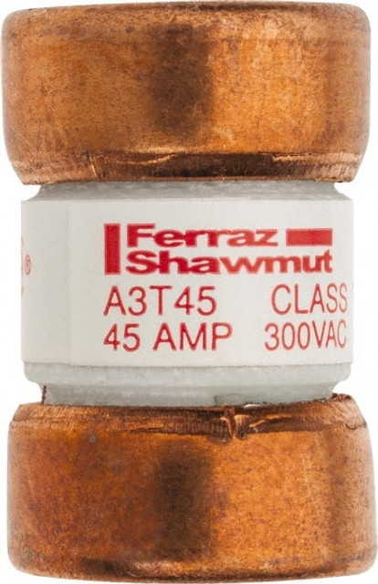 Ferraz Shawmut A3T45 Cylindrical Fast-Acting Fuse: T, 45 A, 14.1 mm Dia