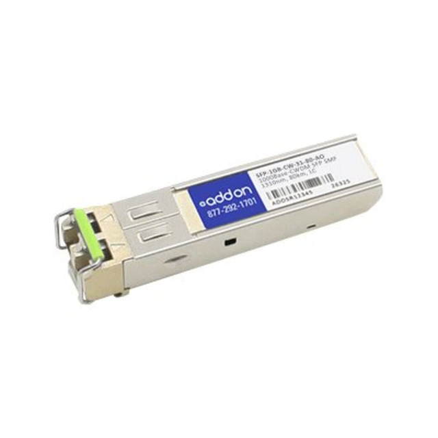 ADD-ON COMPUTER PERIPHERALS, INC. AddOn SFP-1GB-CW-31-80-AO  - SFP (mini-GBIC) transceiver module - GigE - 1000Base-CWDM - LC single-mode - up to 49.7 miles - 1310 nm - TAA Compliant