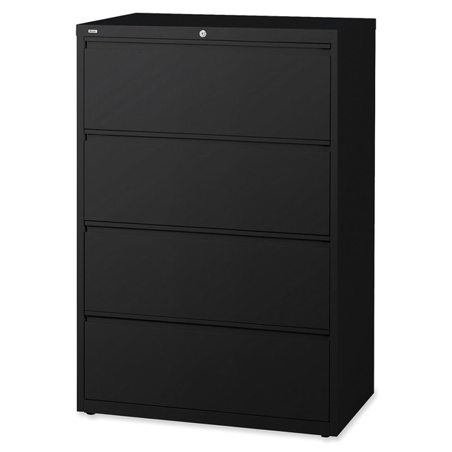LORELL 60553  Fortress 36inW x 18-5/8inD Lateral 4-Drawer File Cabinet, Black