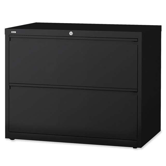 LORELL 60555  Fortress 36inW x 18-5/8inD Lateral 2-Drawer File Cabinet, Black