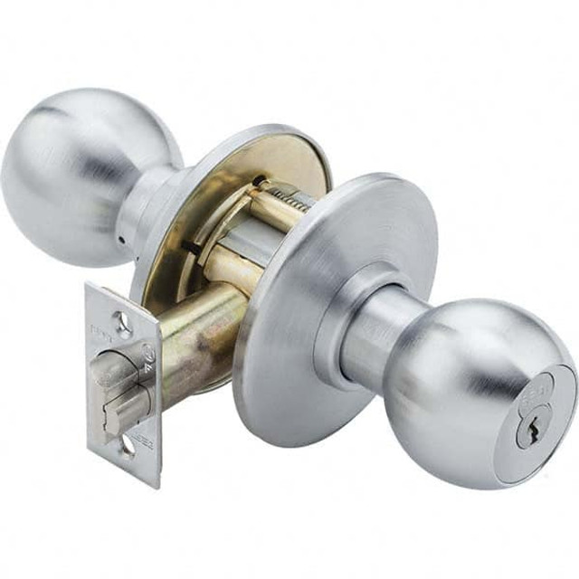 Best 8K30N4CS3626 Knob Locksets; Cylinder Type: Keyless ; Type: Passage ; Door Thickness: 1 3/8 - 2 ; Material: Brass ; Finish/Coating: Satin Chrome; Satin Chrome ; Compatible Door Thickness: 1 3/8 - 2