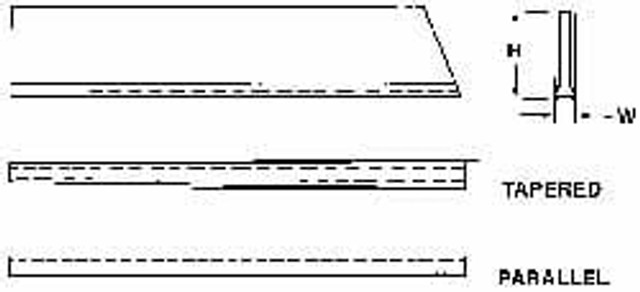 Empire T8-C6 Cutoff Blade: Tapered, 3/16" Wide, 1-1/8" High, 6-1/2" Long