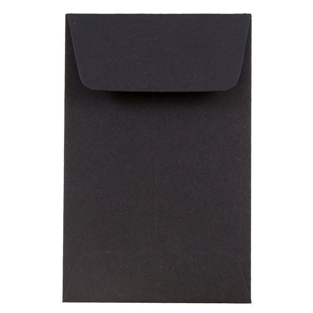 JAM PAPER AND ENVELOPE JAM Paper 352527801  #1 Coin Business Envelopes, 2 1/4in x 3 1/2in, Smooth Black, Pack Of 25