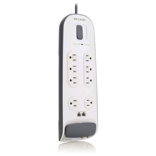 BELKIN, INC. Belkin BV108200-06  8-Outlet Surge Protector With 6ft Power Cord With Telephone Protection