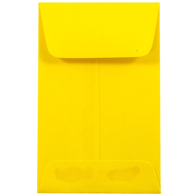 JAM PAPER AND ENVELOPE JAM Paper 353127843  #1 Coin Business Colored Envelopes, 2 1/4in x 3 1/2in, Yellow, Pack Of 25