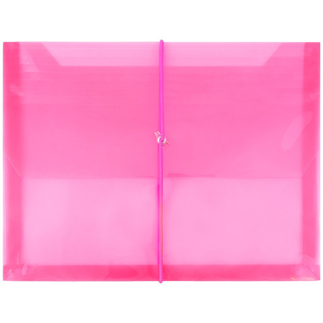 JAM PAPER AND ENVELOPE 218E25FU JAM Paper Plastic Booklet Envelope, Letter-Size, 9 3/4in x 13in, Bungee Closure, Fuchsia Pink