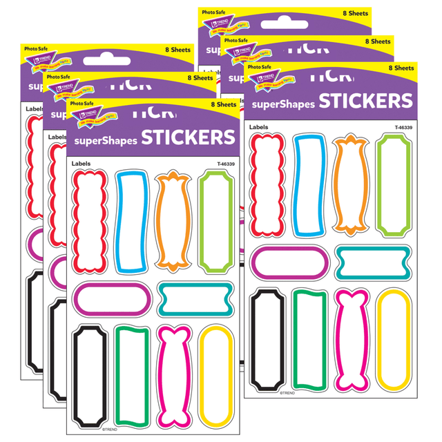 EDUCATORS RESOURCE T-46339-6 Trend superShapes Stickers, Labels, 80 Stickers Per Pack, Set Of 6 Packs EDUCATORS RESOURCE T-46339-6 Trend superShapes Stickers, Labels, 80 Stickers Per Pack, Set Of 6 Packs