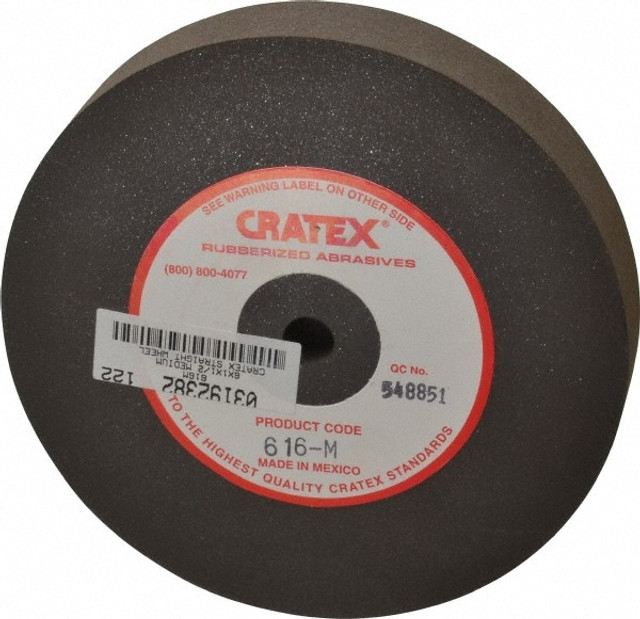 Cratex 616 M Surface Grinding Wheel: 6" Dia, 1" Thick, 1/2" Hole