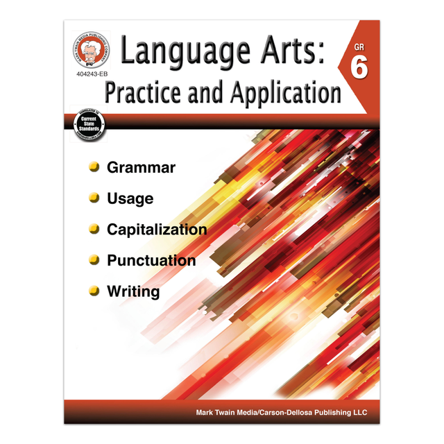 Help students develop language arts and communication skills with practice and review in grammar, capitalization, punctuation and usage. Writing prompts and test-taking tips help ensure academic success.  Enriches English language arts curriculum and promotes communication skills by reinforcing grammar, capitalization, punctuation and usage.  Writing prompts help guide students as they build skills.  Test-taking tips build confidence at exam time.  Ideal for student in grade 6.