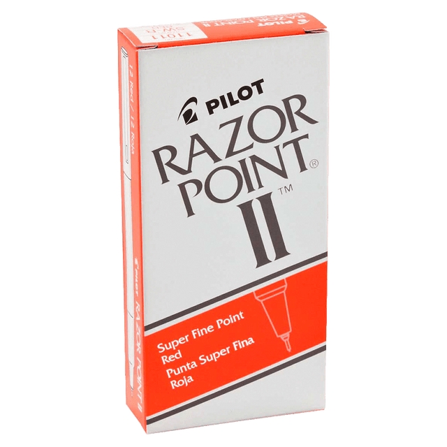 PILOT CORPORATION OF AMERICA 11011 Pilot Razor Point II Marker Pens - Super Fine Pen Point - 0.3 mm Pen Point Size - Red - Red Barrel - Plastic Tip - 12 / Dozen