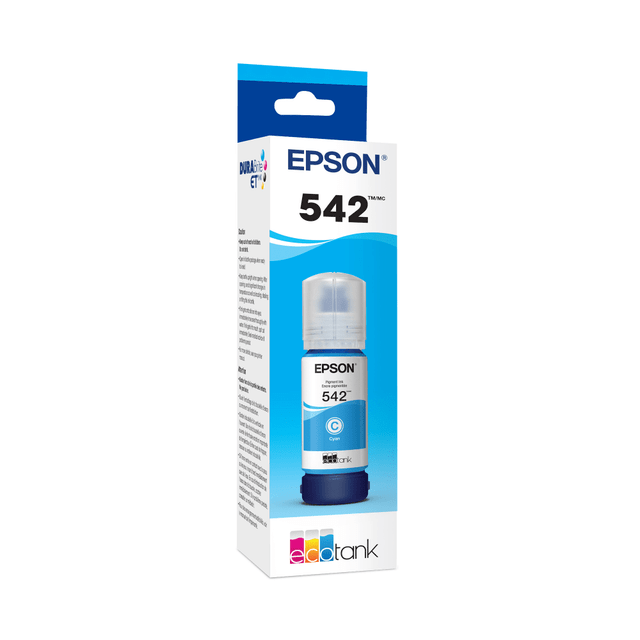 EPSON AMERICA INC. T542220-S Epson 542 EcoTank Cyan Ink Refill Bottle, T542220-S EPSON AMERICA INC. T542220-S Epson 542 EcoTank Cyan Ink Refill Bottle, T542220-S