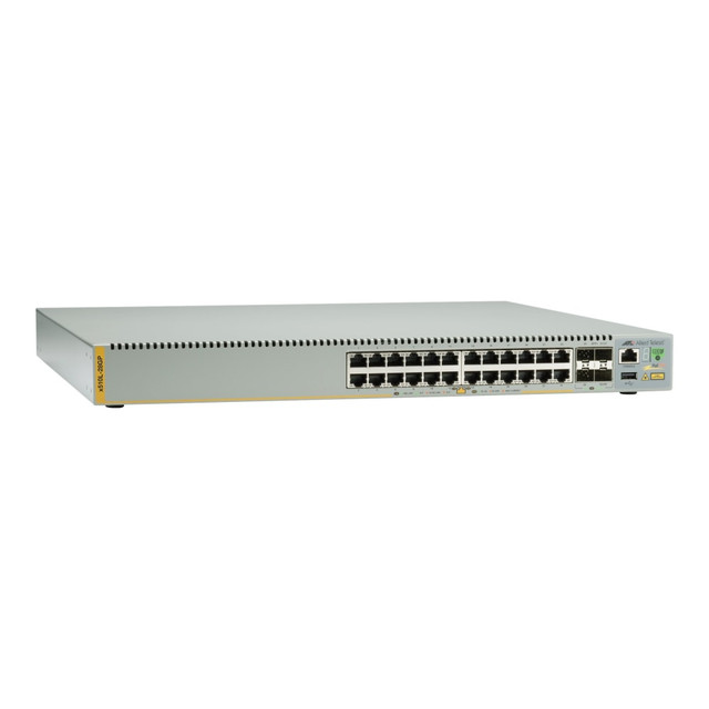 ALLIED TELESIS, INC. Allied Telesis AT-X510L-28GP-10  AT x510L-28GP - Switch - L3 - managed - 24 x 10/100/1000 (PoE+) + 4 x 10 Gigabit Ethernet (on Demand) / 1 Gigabit Ethernet SFP+ - rack-mountable - PoE+ (185 W)