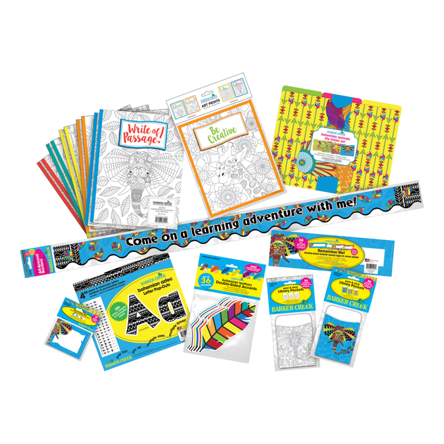 BARKER CREEK PUBLISHING, INC. BC3729 Barker Creek Classroom Decor Set, Bohemian Animal Decor And Journal Set, Pre-K To College
