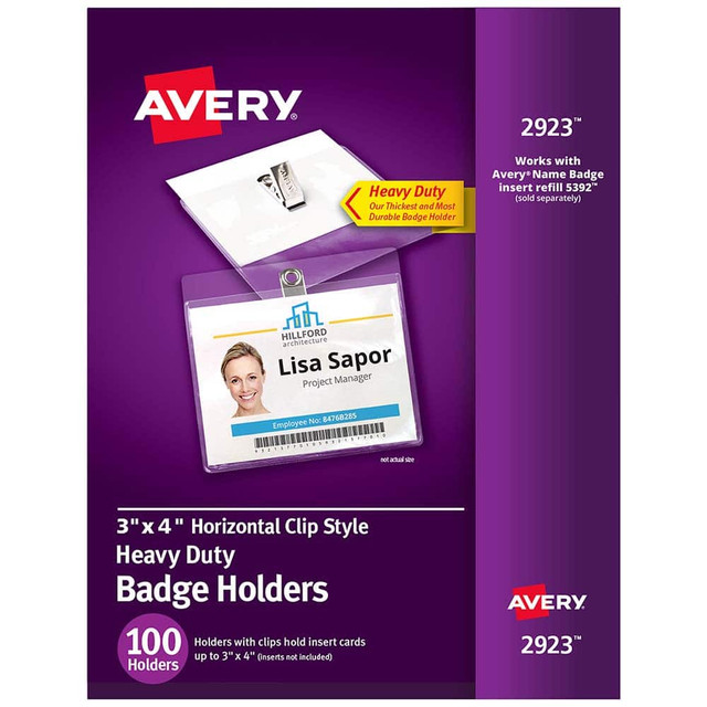 AVERY 02923 Clip-On Badge Holder