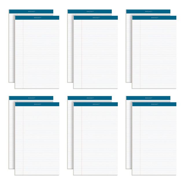 TOPS BUSINESS FORMS TOPS 63590  Double Docket Writing Pads, 8 1/2in x 14in, Legal Ruled, 50 Sheets, White, Pack Of 12 Pads