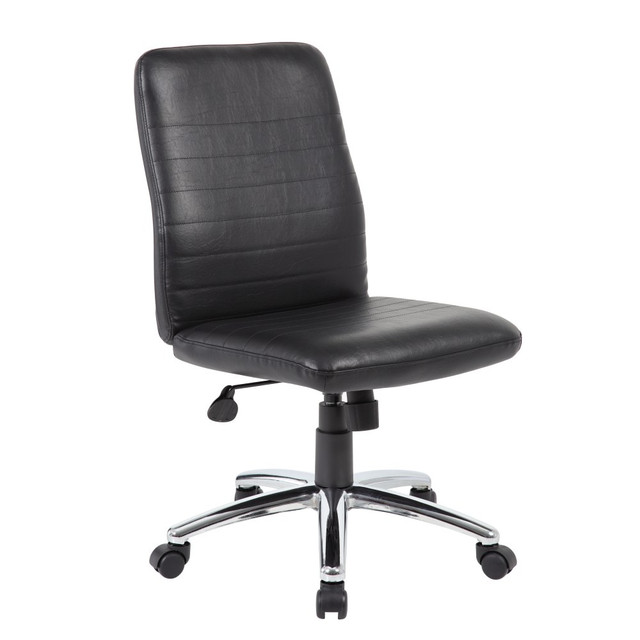 NORSTAR OFFICE PRODUCTS INC. B430-BK Boss Office Products Retro Task Chair, Black/Chrome NORSTAR OFFICE PRODUCTS INC. B430-BK Boss Office Products Retro Task Chair, Black/Chrome