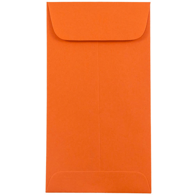 JAM PAPER AND ENVELOPE 1526755 JAM Paper Coin Envelopes, #7, Gummed Seal, 30% Recycled, Orange, Pack Of 25