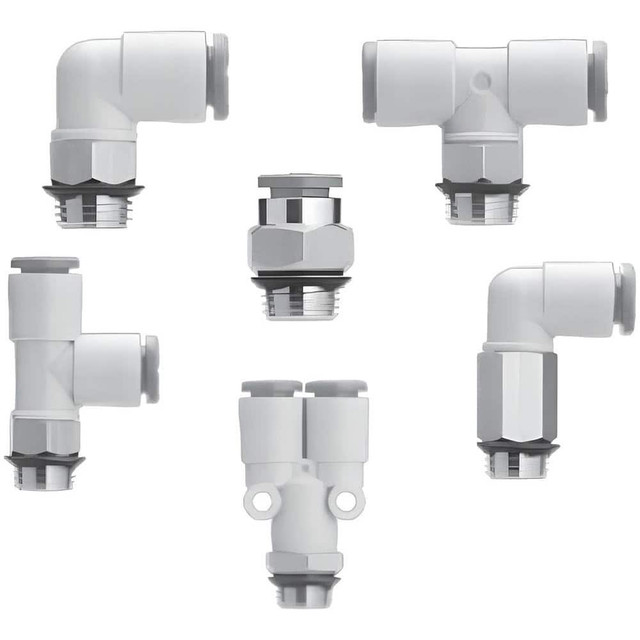 SMC PNEUMATICS KQ2H13-U03A Push-to-Connect Tube Fitting: Connector, 3/8" Thread, 1/2" OD