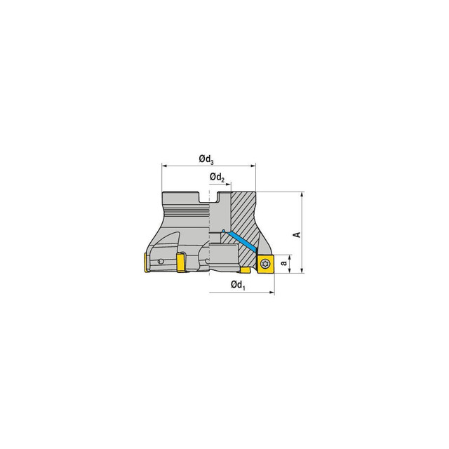 Ceratizit 50776300 Indexable Square-Shoulder Face Mill:  A491.100.R.12-09,  32.0000" Arbor Hole Dia,