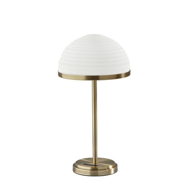 ADESSO INC Adesso 5187-21  Juliana LED Table Lamp with Smart Switch, 21inH, Frosted Shade/Antique Brass Base