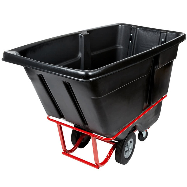 RUBBERMAID 131500BK  Commercial 1250 lb Capacity Standard Duty Tilt Truck - 1250 lb Capacity - 33.50in Width x 72.20in Depth x 43.80in Height - Black - 1 Each