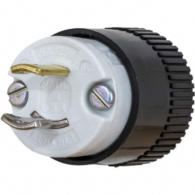 Bryant Electric 7465N Locking Inlet: Plug, Industrial, ML-1P, 125V, Black & White