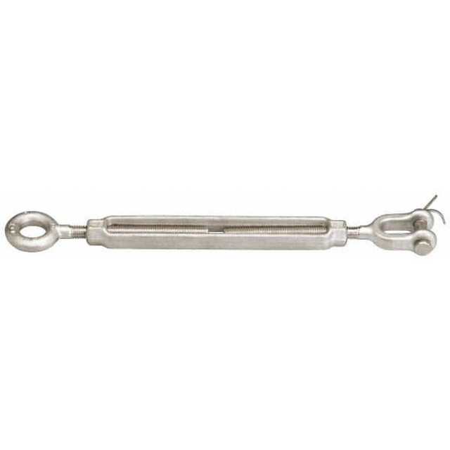 Value Collection SS11040 5,200 Lb Load Limit, 3/4" Thread Diam, 6" Take Up, 316 Stainless Steel Jaw & Eye Turnbuckle