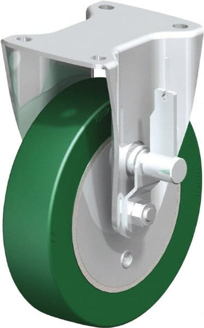 Blickle 842765 Rigid Top Plate Caster: Polyurethane-Elastomer Blickle Softhane, 8" Wheel Dia, 2" Wheel Width, 1,760 lb Capacity, 9-41/64" OAH