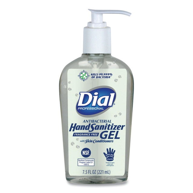 THE DIAL CORPORATION 01585 Dial Hand Sanitizer - 7.50 oz - Pump Bottle Dispenser - Kill Germs, Bacteria Remover, Mold Remover, Yeast Remover - Hand - Fragrance-free, Dye-free - 12 / Carton