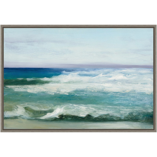 UNIEK INC. A42704078981 Amanti Art Azure Ocean by Julia Purinton Framed Canvas Wall Art Print, 16inH x 23inW, Greywash