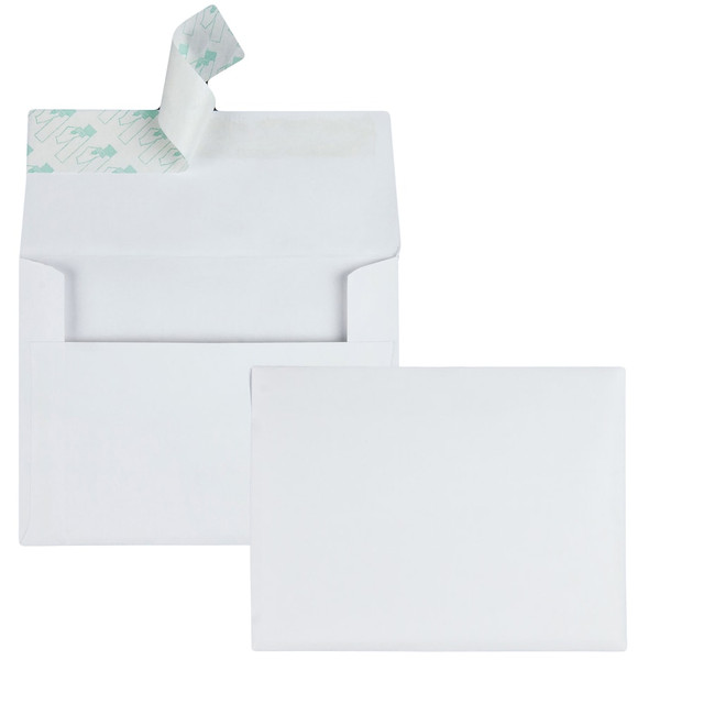 QUALITY PARK PRODUCTS Quality Park 10740  Redi-Strip Invitation And Greeting Card Envelopes, 4 3/8in x 5 3/4in, Self-Adhesive, White, Box Of 100