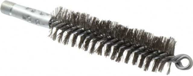 Schaefer Brush 43836 Double Stem/Spiral Tube Brush: 1-1/4" Dia, 7-1/4" OAL, Stainless Steel Bristles