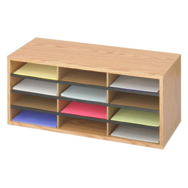 SAFCO PRODUCTS CO 9401MO Safco Laminte Literature Organizer - 12 Compartment(s) - Compartment Size 2.50in x 9in x 11.75in - 12in Height x 29in Width x 12in Depth - Floor - Medium Oak - Particleboard, Fiberboard - 1Each SAFCO PRODUCTS CO 9401MO Safco Laminte Literature Organizer - 12 Compartment(s) - Compartment Size 2.50in x 9in x 11.75in - 12in Height x 29in Width x 12in Depth - Floor - Medium Oak - Particleboard, Fiberboard - 1Each